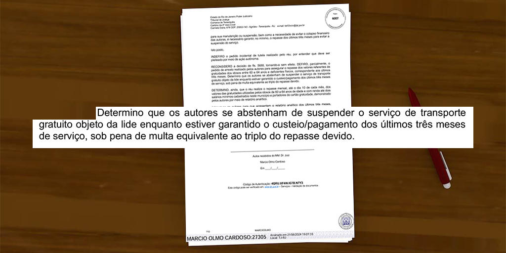 Decisão judicial determina que viações se abstenham de suspender gratuidades no transporte para idosos de 60 a 64 anos