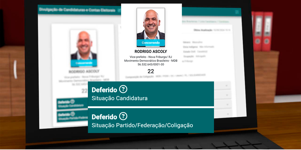 Situação de candidatura de Rodrigo Ascoly (MDB) no site do TSE