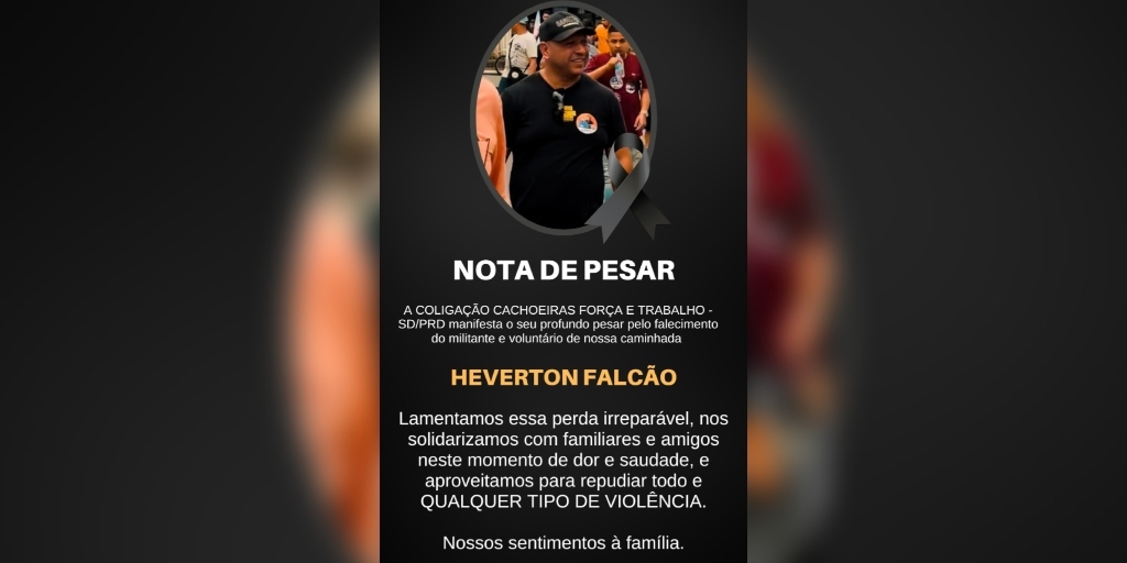 Candidato a prefeito prestou homenagem à vítima por meio das redes sociais