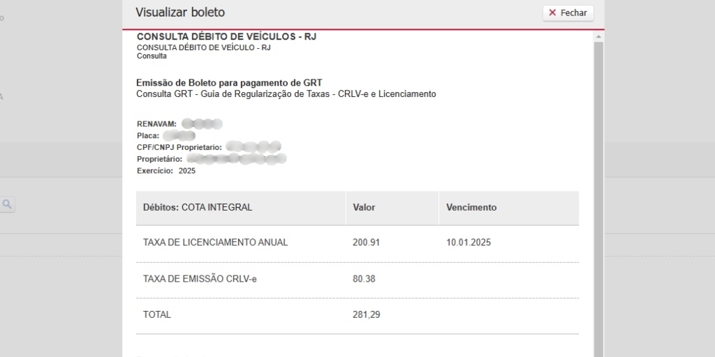 Este ano, também está sendo cobrada a taxa referente à emissão do CRLV-e de 2022, no valor de R$ 80,38