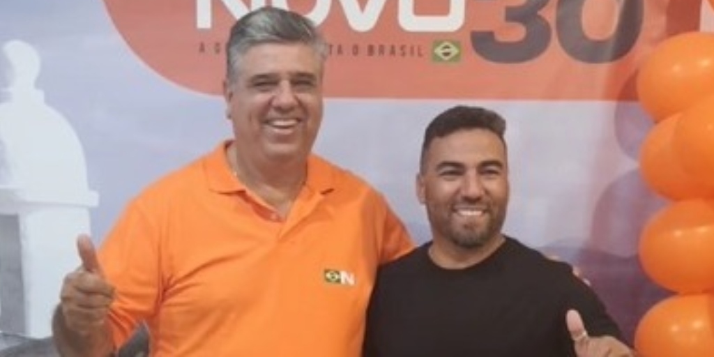 Fernando Luiz Cardoso (Novo) e Carlos Júnior (Novo) são candidatos pelo partido Novo 