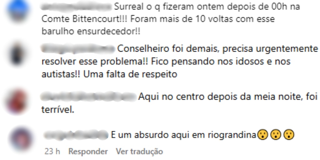 Moradores reclamam do barulho nas redes sociais 